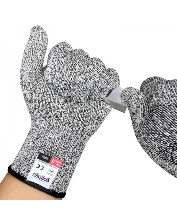 1 Pair Cut Resistant Gloves Food Grade Level 5 Protection Gloves for Labor Protecting / Meat Cutting / Oyster Shucking - L