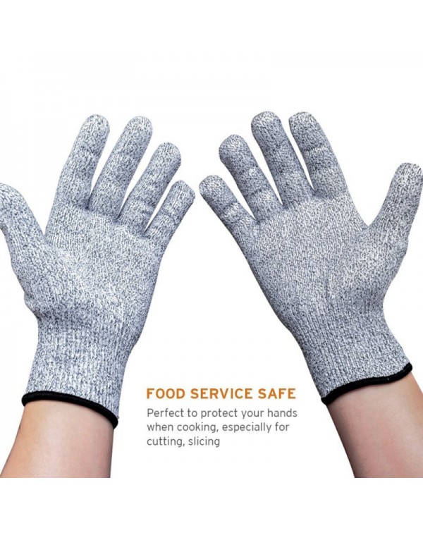 1 Pair Cut Resistant Gloves Food Grade Level 5 Protection Gloves for Labor Protecting / Meat Cutting / Oyster Shucking - L