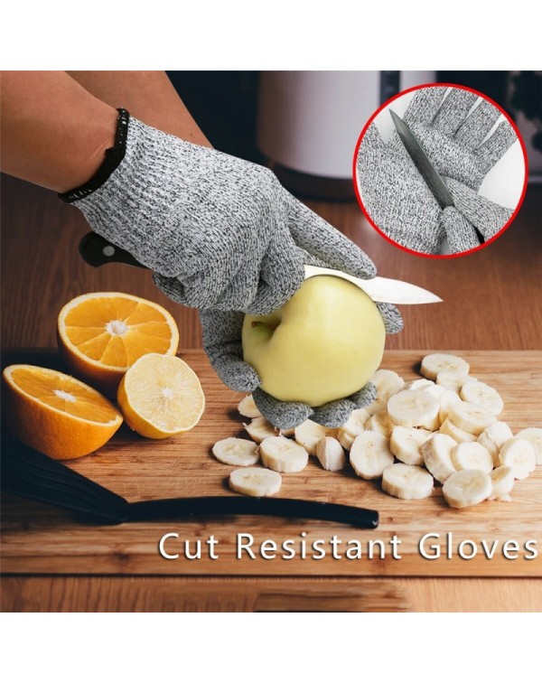 1 Pair Cut Resistant Gloves Food Grade Level 5 Protection Gloves for Labor Protecting / Meat Cutting / Oyster Shucking - L