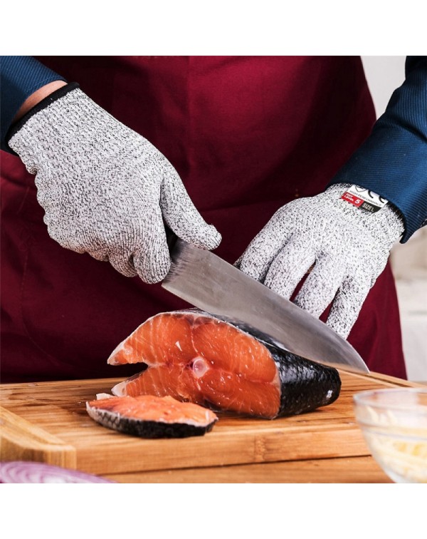 1 Pair Cut Resistant Gloves Food Grade Level 5 Protection Gloves for Labor Protecting / Meat Cutting / Oyster Shucking - L