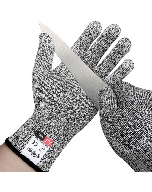 1 Pair Cut Resistant Gloves Food Grade Level 5 Protection Gloves for Labor Protecting / Meat Cutting / Oyster Shucking - L