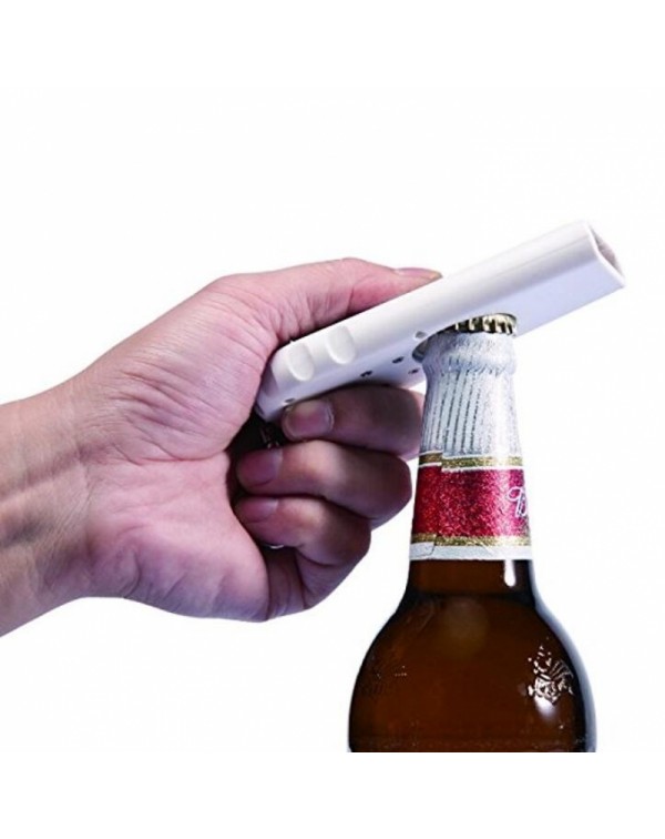 Creative Flying Cap Beer Bottle Opener Cap Launcher Gift - White