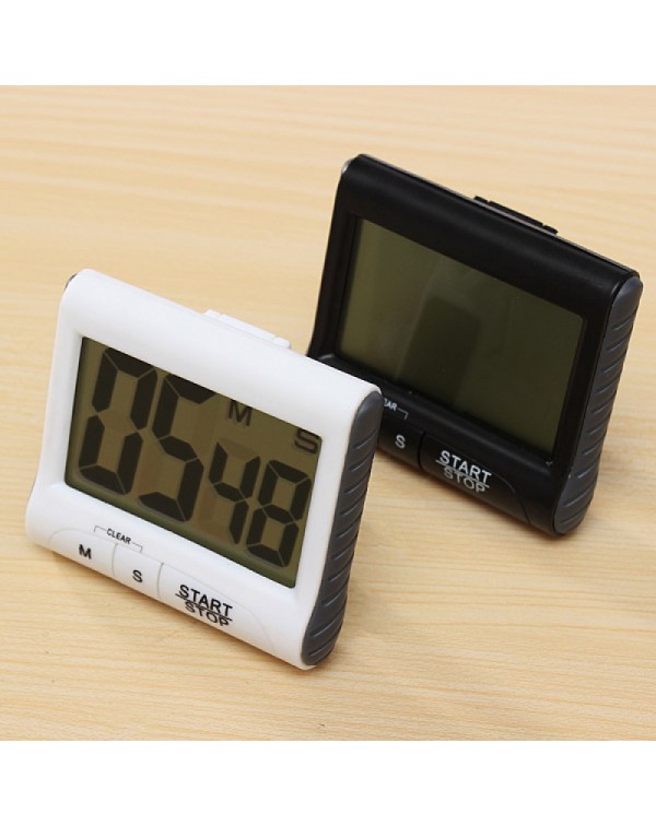 LCD Digital Kitchen Timer Count Down Up Clock Loud Alarm-Black