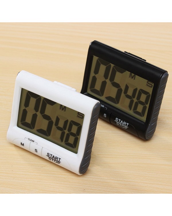 LCD Digital Kitchen Timer Count Down Up Clock Loud Alarm-Black