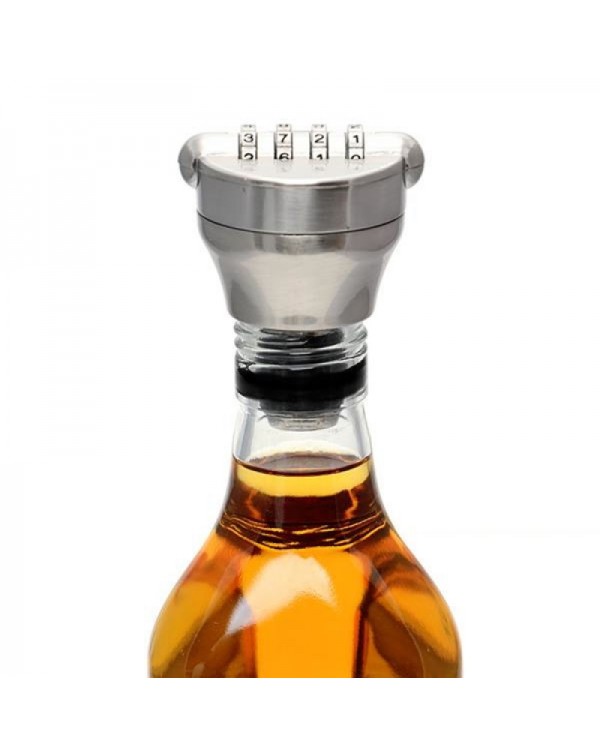 Creative Zinc Alloy Bottle Password Lock Wine Stopper