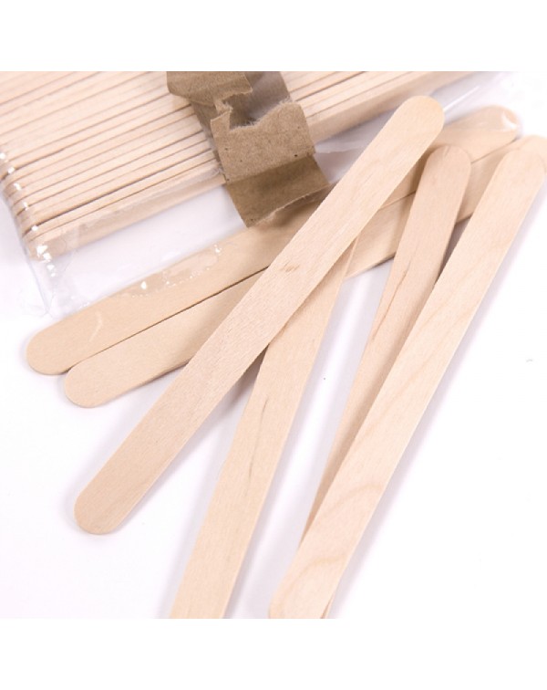 50PCS 114*10*2mm Wooden Popsicle Ice Cream Sticks Kids Arts Lolly Cake Craft Sticks DIY Handcrafts Materials - Natural