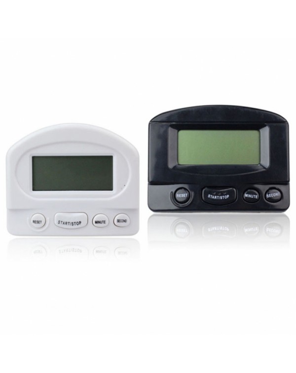 LCD Digital Count Up Down Kitchen Cooking Timer Magnetic Electronic Alarm - Black