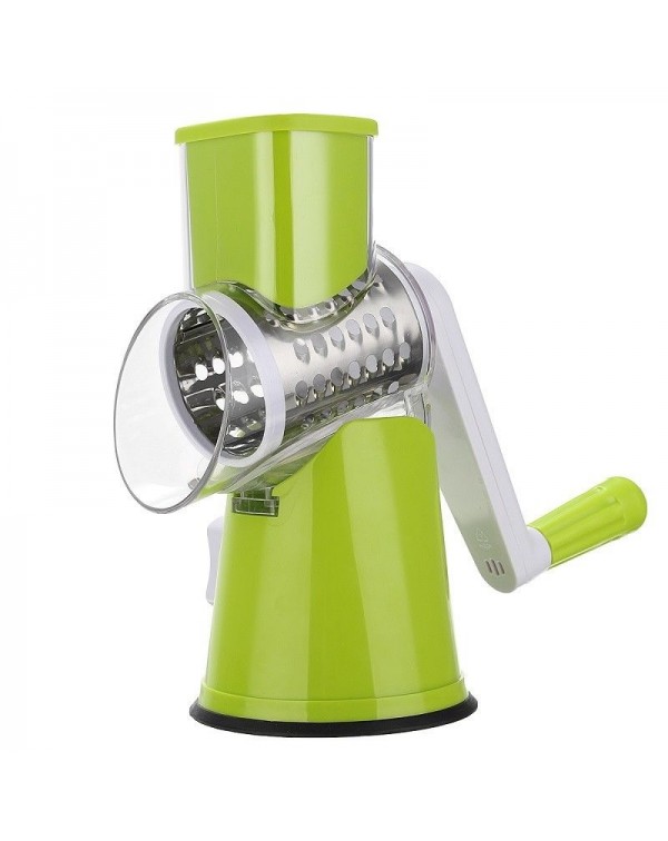 Manual Hand Multifunction Vegetable Food Cutter Round Slicer Potato Salad Carrot Grater - Green