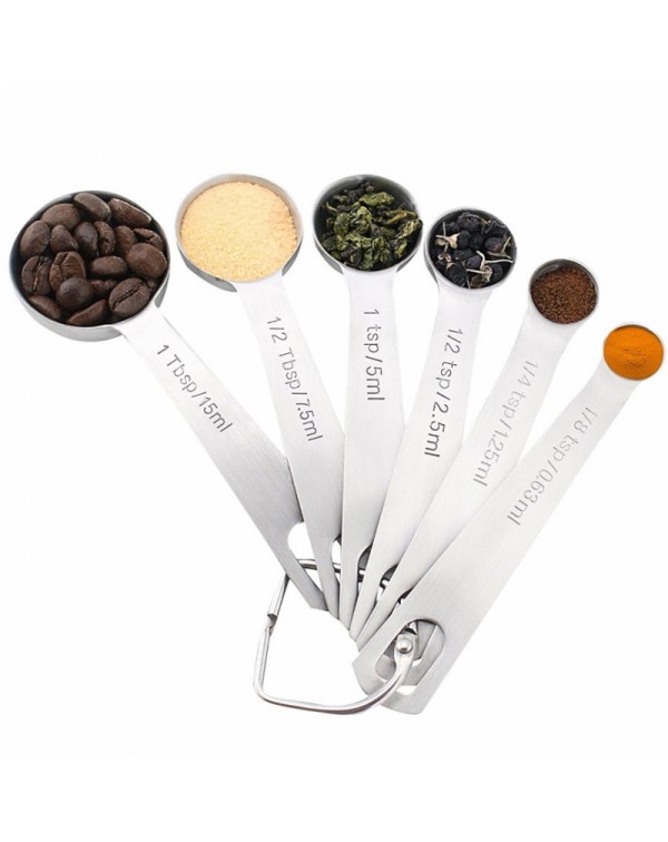 6 pcs/set Stainless Steel Measuring Spoons