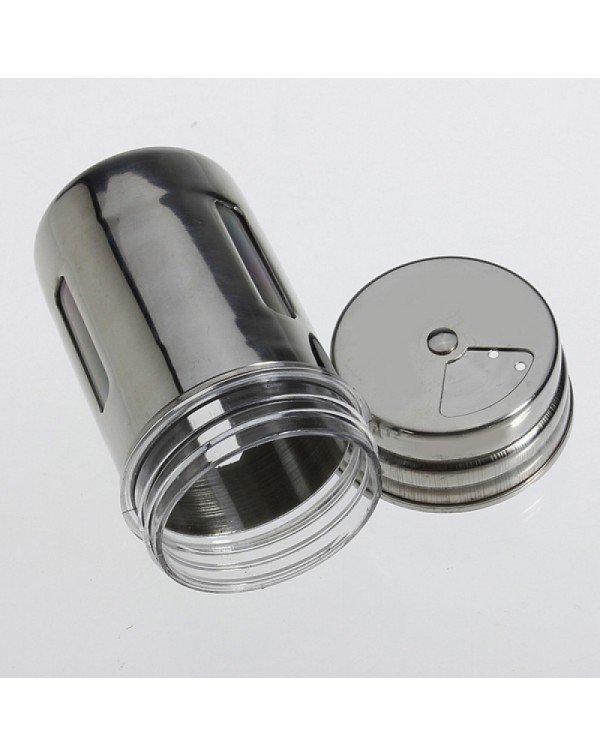 Stainless Spice Shaker Salt Pepper Flour Cruet Storage Jar Bottle Size L Silver