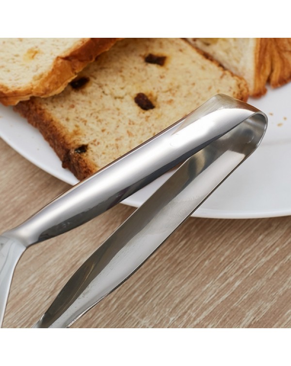 Multi-function Food-grade Stainless Steel BBQ Tongs Barbecue Bread Beef Steak Turner with Clamp Clip Silver