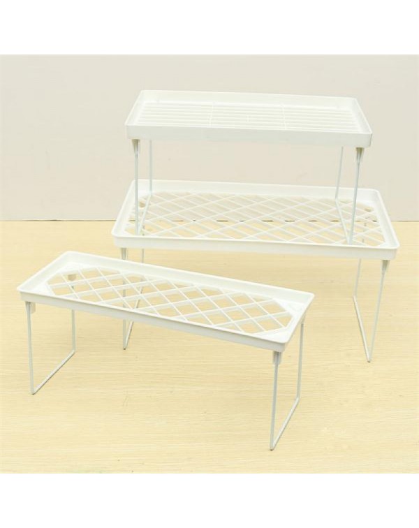 Plastic Foldable Storage Racks Home Bathroom Closet Kitchen Shelving Shelf Holders Organizer - Size S