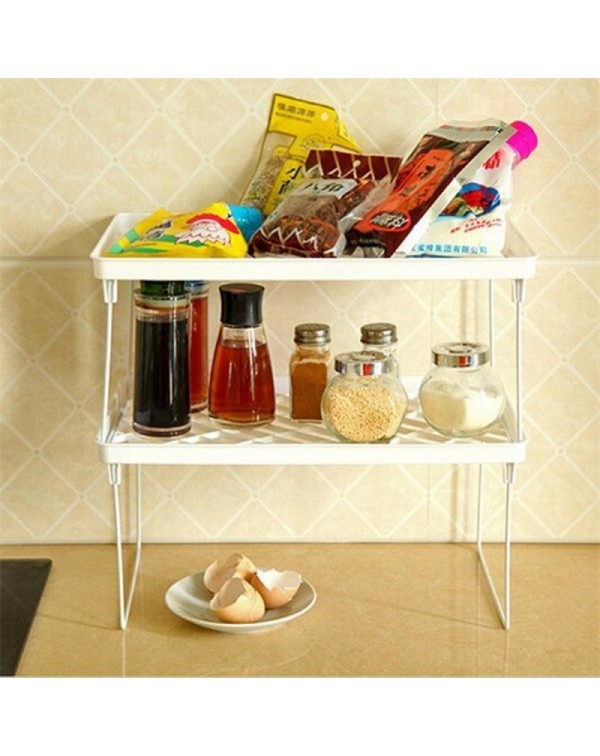 Plastic Foldable Storage Racks Home Bathroom Closet Kitchen Shelving Shelf Holders Organizer - Size S