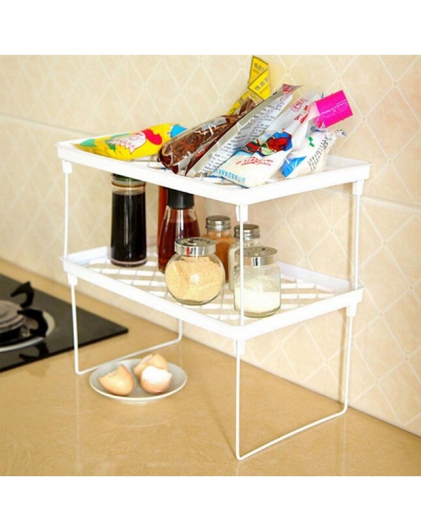 Plastic Foldable Storage Racks Home Bathroom Closet Kitchen Shelving Shelf Holders Organizer - Size S