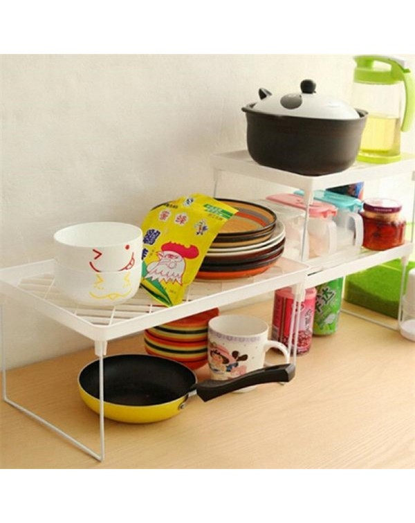 Plastic Foldable Storage Racks Home Bathroom Closet Kitchen Shelving Shelf Holders Organizer - Size S