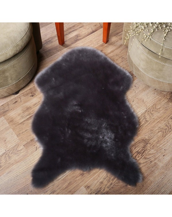 60x90cm Soft Shaggy Living Room Floor Carpet Fluffy Chair Cover Mat Sofa Cushion Gray