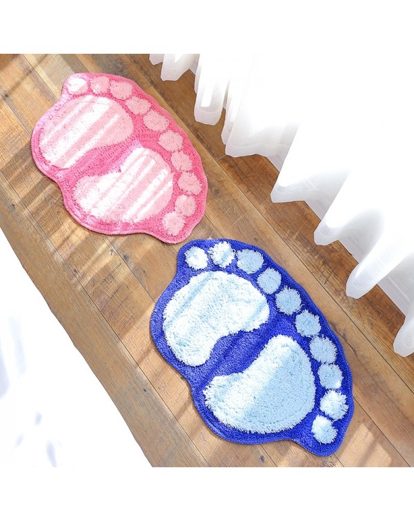 40 x 60cm Lovely Bathroom Anti-slip Flocking Feet Mat Washable Pink