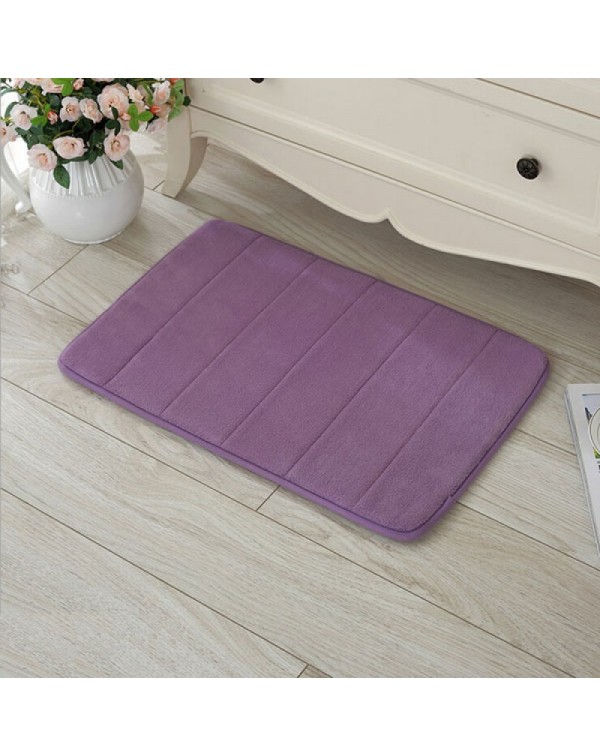 40 x 60cm Coral Velvet Memory Foam Rug Bathroom Mat Soft Non-slip Floor Carpet Purple