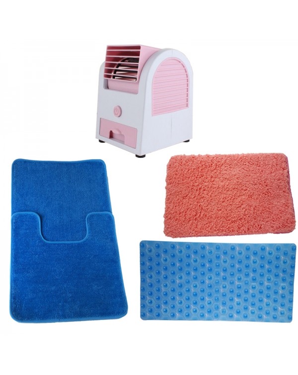 USB Mini Cooling Fan  U-Shaped Closestool Rug  Bathroom Anti-slip Bath Mat  Sheep Velvet Carpet Yoga Mat