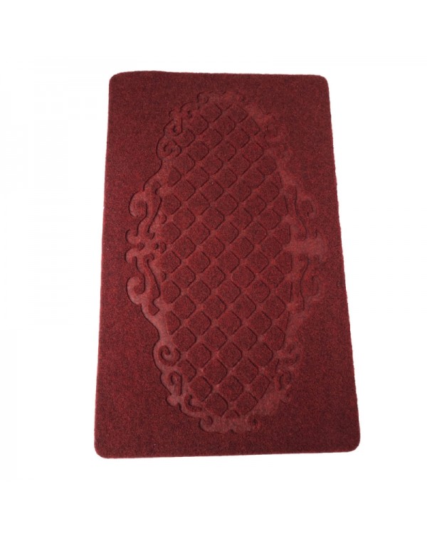 Practical Knurling Printing Pattern Bathroom Toilet Non-slip Mat Dark Red