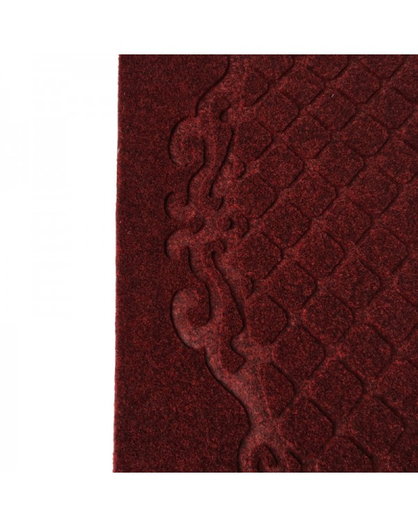 Practical Knurling Printing Pattern Bathroom Toilet Non-slip Mat Dark Red