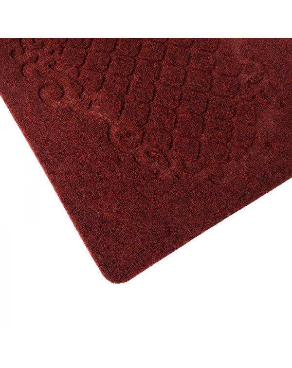 Practical Knurling Printing Pattern Bathroom Toilet Non-slip Mat Dark Red