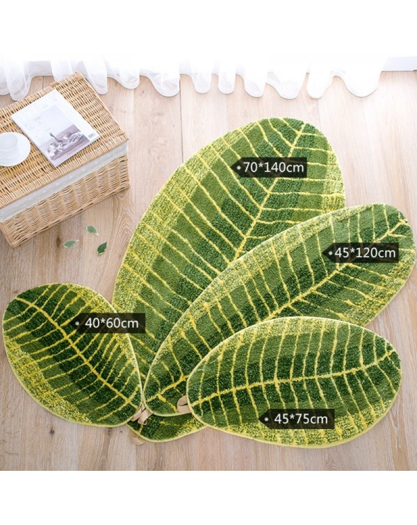 70 x 140cm Bathroom Leaf Shape Anti-Slip Floor Mats Home Decor