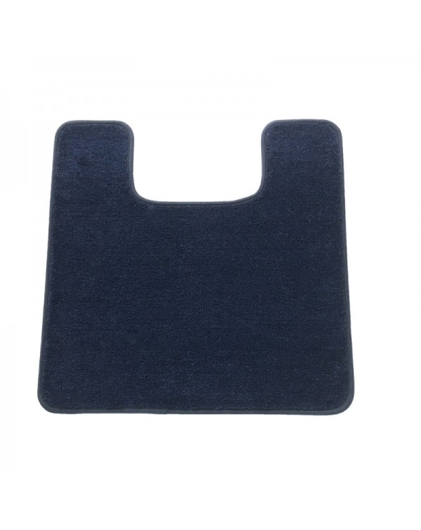 2pcs Non-Slip Bathroom Doormat and Lavatory U-Shaped Rug Navy Blue