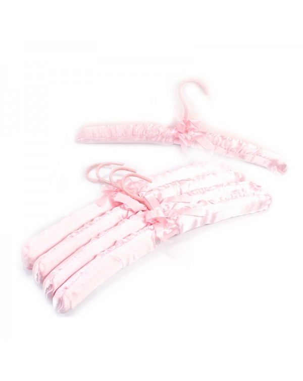 Pink Bendable Clothes Padded Satin Hanger