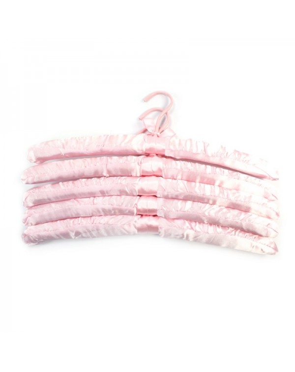 Pink Bendable Clothes Padded Satin Hanger