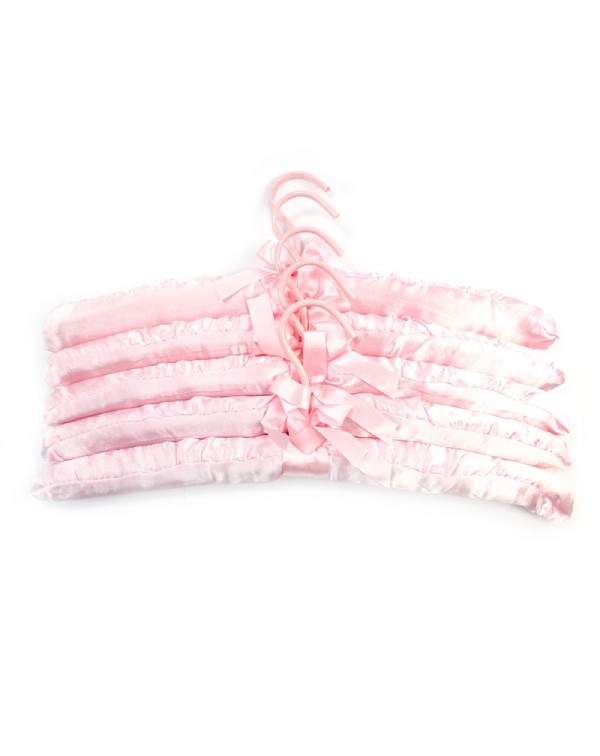 Pink Bendable Clothes Padded Satin Hanger