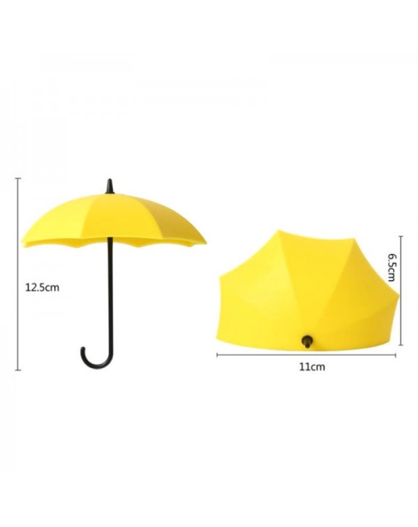 3pcs Novel Umbrella Shape Hooks Home Decoration Paste Orange  Yellow  Red