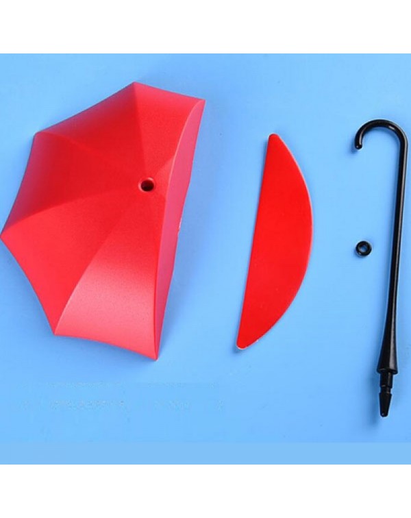 3pcs Novel Umbrella Shape Hooks Home Decoration Paste Orange  Yellow  Red