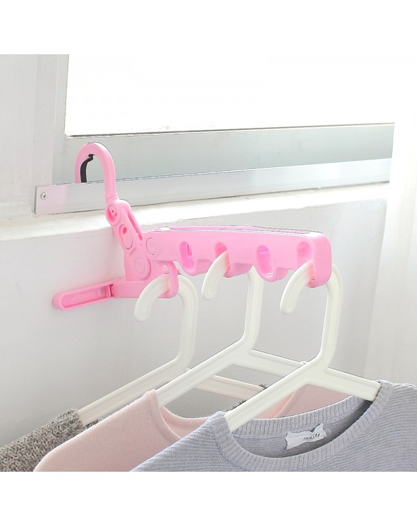 Foldable Clothes Hanger with 5 Holes Sto...