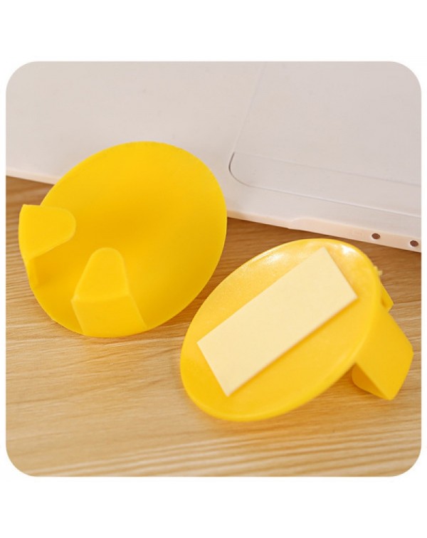 2pcs Plastic Power Plug Holder House Keeping Storage Holder Wall Adhesive Racks Random Color