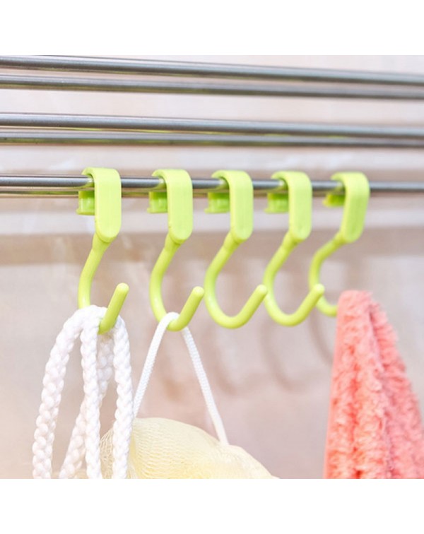 10pcs S-Shaped Hooks Clothes Holder Kitchen Bathroom Hanger Household Storage Clasp Racks Random Color