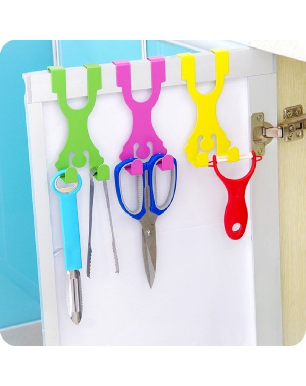 Cute Man Shape Stainless Steel Over Door Hook Cabinet Draw Clothes Holder Hanger Yellow